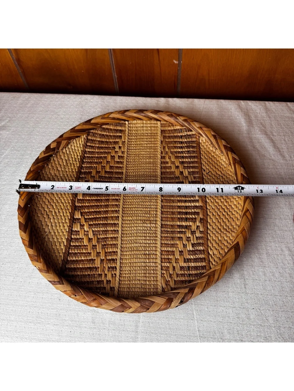 Handwoven Gokwe Basket Zimbabwe African Wall Hanging Art Decor 12.5”